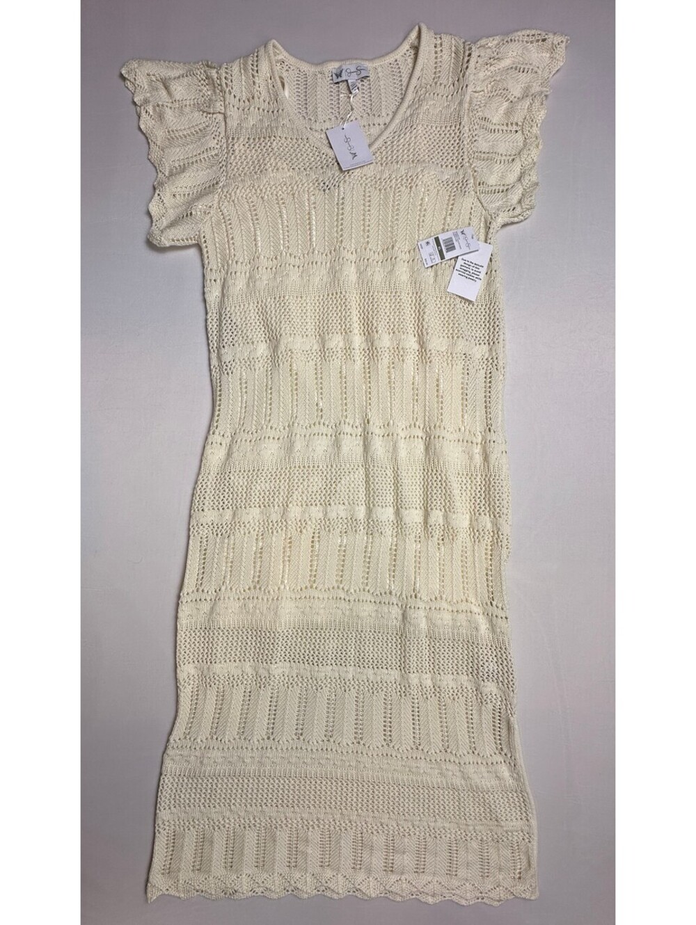 Jessica Simpson Trinity Sweater Dress Pearled Ivory XL NWT